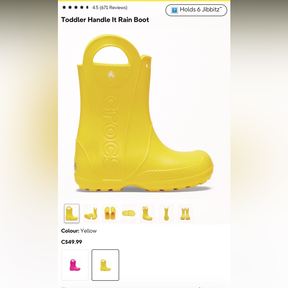 Kids Yellow Crocs Rainboots 
Size 10